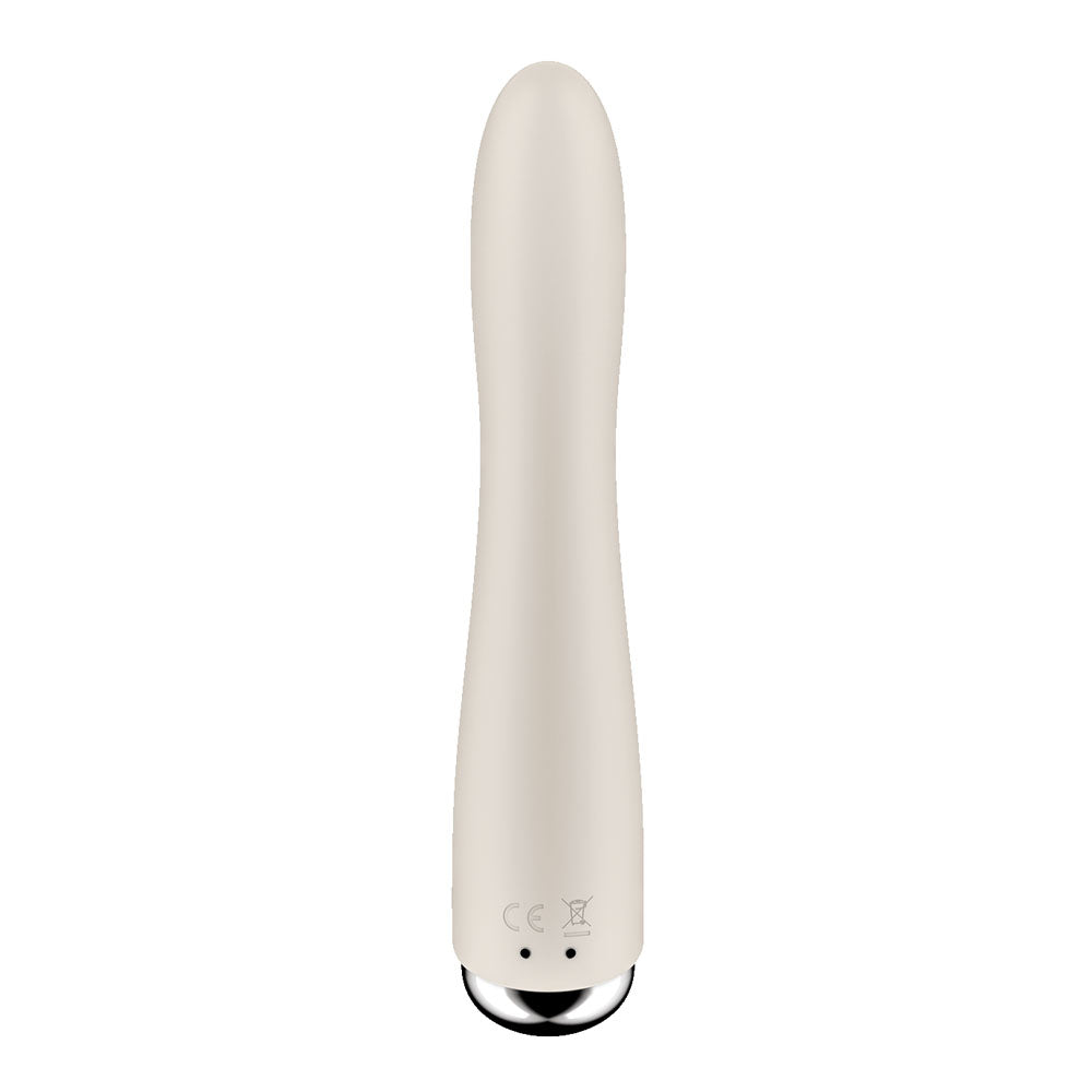 Satisfyer Spinning Vibe 1 - Beige 17.8cm USB Rechargeable Rotating Vibrator