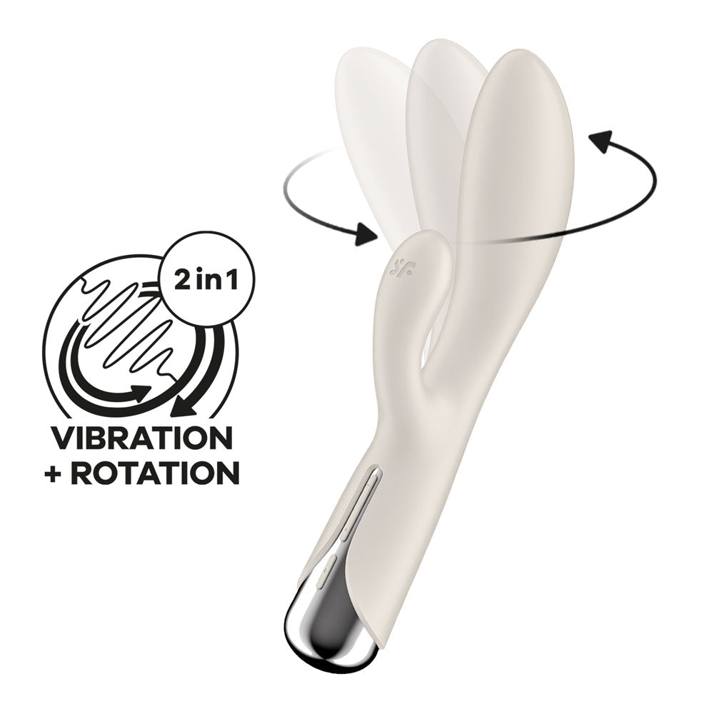 Satisfyer Spinning Rabbit 1 - Beige 20cm USB Rechargeable Rotating Rabbit Vibrator