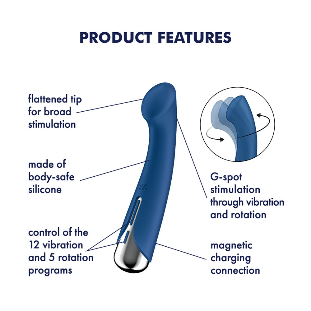 Satisfyer Spinning G-Spot 1 - Blue 16.5cm USB Rechargeable Rotating Vibrator