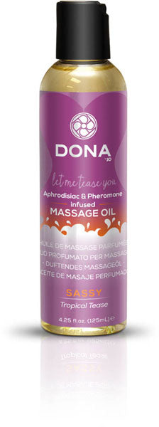 JO DONA Scented Massage Oil Sassy Aroma: Tropical Teas 4.25oz/125ml