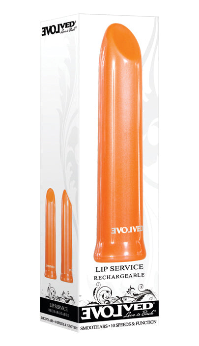 Evolved Lip Service Orange 10cm USB Rechargeable Lipstick Bullet Vibrator