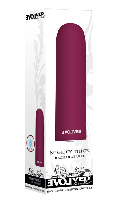 Evolved Mighty Thick Burgundy Red 9cm USB Rechargeable Bullet Vibrator