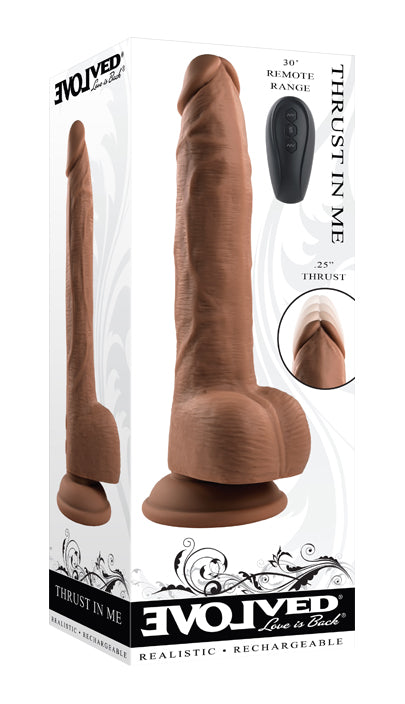 Evolved THRUST IN ME LIGHT Brown 23.5cm USB Rechargeable Thrusting Dong Dildo