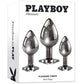 Playboy Pleasure PLEASURE 3 WAYS Metal Butt Plugs - Set of 3 Sizes