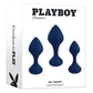 Playboy Pleasure TAIL TRAINER Black Butt Plugs - Set of 3 Sizes