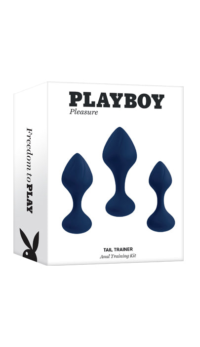 Playboy Pleasure TAIL TRAINER Black Butt Plugs - Set of 3 Sizes