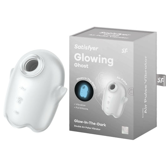 Satisfyer Glowing Ghost - Glow in Dark White USB Rechargeable Air Pulse Stimulator