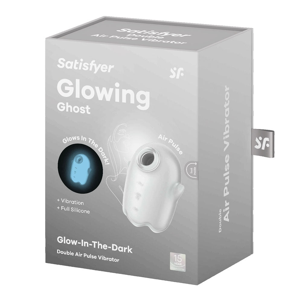 Satisfyer Glowing Ghost - Glow in Dark White USB Rechargeable Air Pulse Stimulator