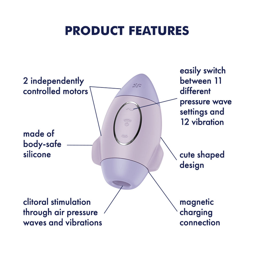 Satisfyer Mission Control - Violet USB Rechargeable Vibrating Air Pulse Stimulator