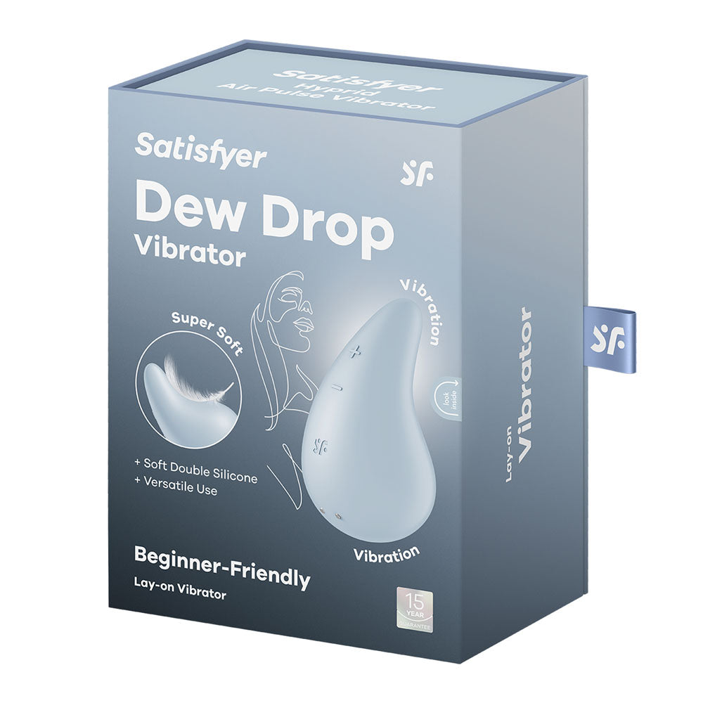 Satisfyer Dew Drop - Light Blue USB Rechargeable Stimulator Lay-on Vibrator