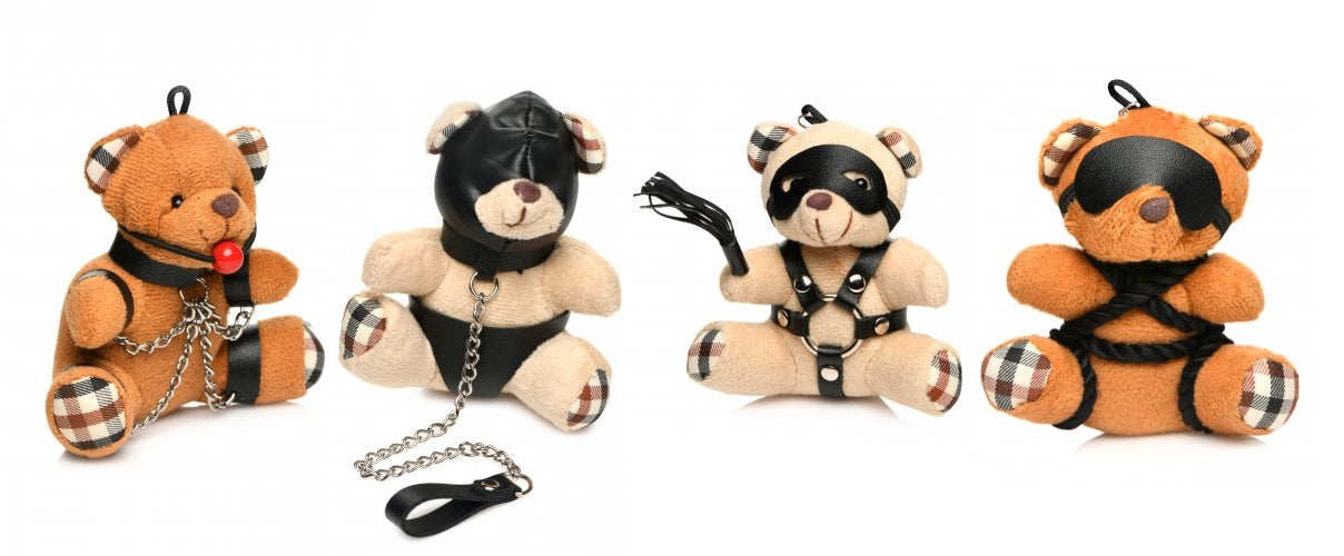 Master Series BDSM/Hooded/Gagged/Bondage Teddy Bear Keychain Adult Gift - VARIOUS