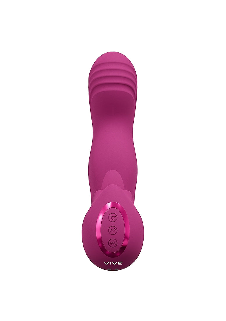 Shots Toys | VIVE Yumi Triple Motor G-Spot Finger Motion Vibrator and Flickering Tongue Stimulator Pink