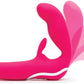 Love Honey Happy Rabbit Rechargeable Vibrating Strapless Strap On Pink