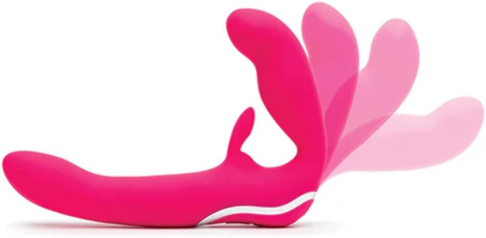 Love Honey Happy Rabbit Rechargeable Vibrating Strapless Strap On Pink