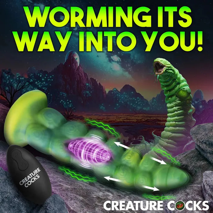 Creature Cocks Squirmer - Green 22.3cm USB Rechargeable Thrusting Fantasy Dildo