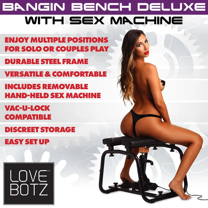 LoveBotz Bangin Bench Deluxe with Sex Machine with Mains Power and Vac-U-Lock