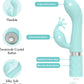 Pillow Talk Kinky Dual Massager Rabbit Vibrator w Swarovski Crystal Button Teal