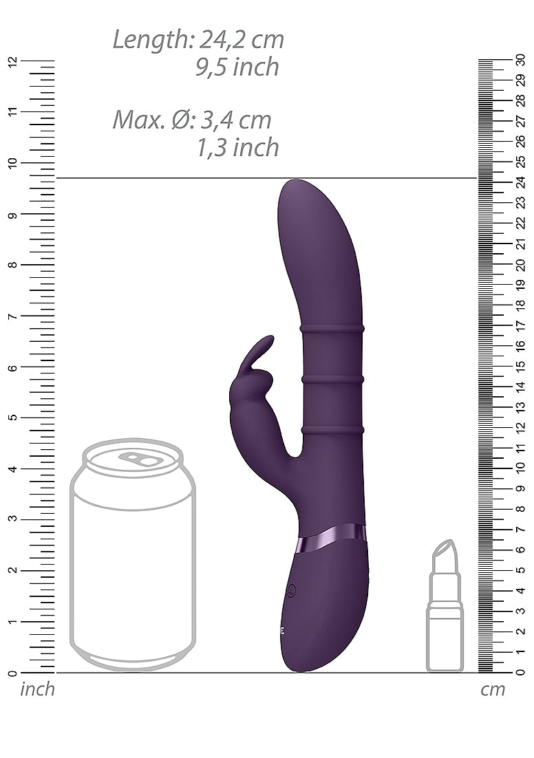 Shots Toys | VIVE Sora Up & Down Stimulating Rings, G-Spot Rabbit Vibrator Purple