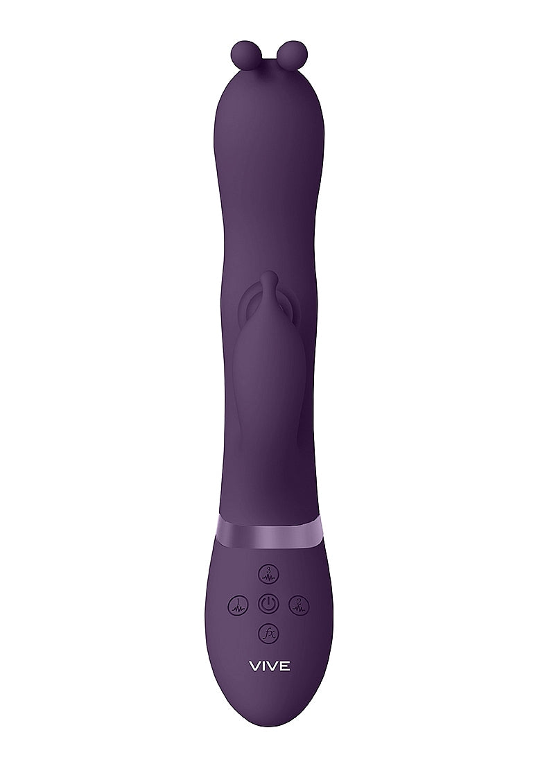 Shots Toys | VIVE Gada Bunny Ear G-Spot & Pulse Wave Shaft Rabbit Vibrator Purple