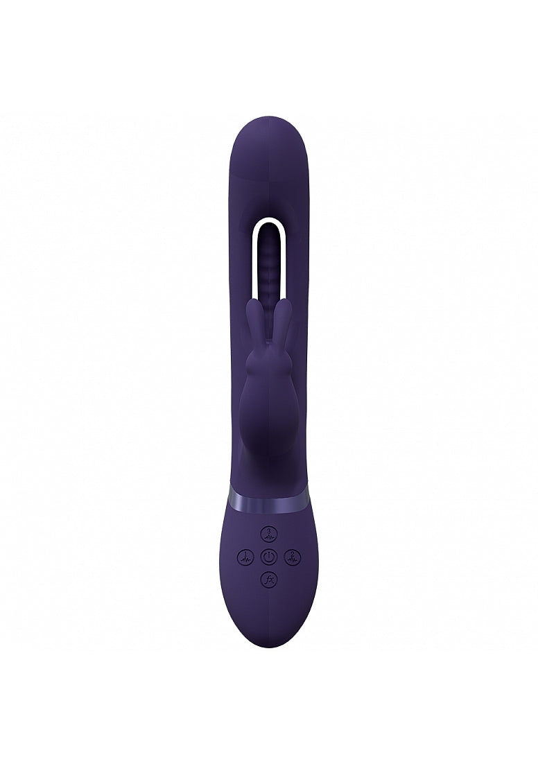 Shots Toys | VIVE Mika Triple Motor Vibrating Rabbit w G-Spot Flapping Stimulator Purple