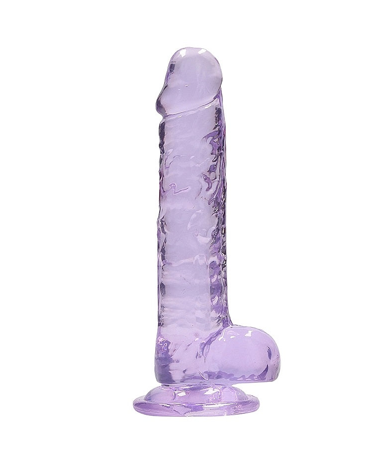 Shots Toys | REALROCK Crystal Clear 7"/17cm Realistic Dildo with Balls Purple