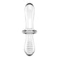 Satisfyer Double Crystal Clear Glass Double Ended Dildo Hot & Cold Temperature Play