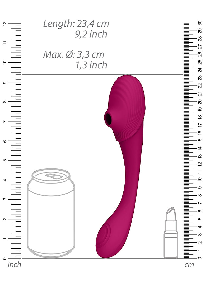 Shots Toys | VIVE Mirai Double Ended Pulse Wave & Air Wave Bendable Vibrator Pink