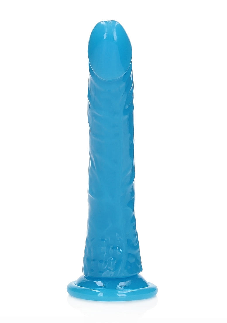 Shots Toys | REALROCK 28cm Slim Glow in the Dark Neon - Blue (10") Dildo Dong