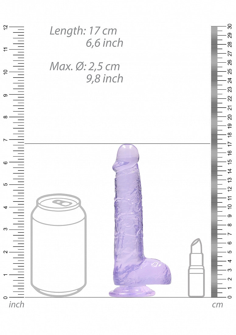 Shots Toys | REALROCK Crystal Clear 6"/15cm Realistic Dildo with Balls Purple