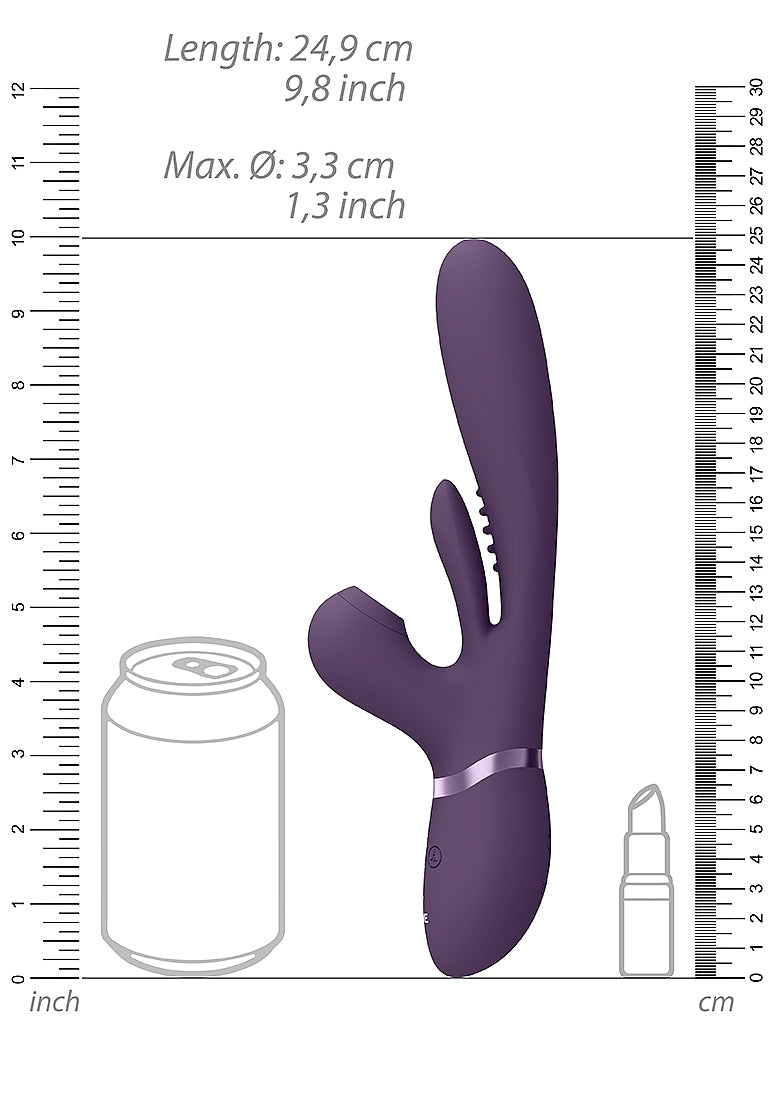 Shots Toys | VIVE Ena Thrusting G-Spot Vibrator w Flapping Tongue & Air Wave Purple