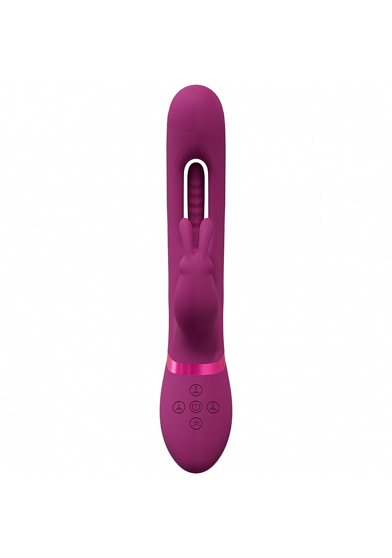 Shots Toys | VIVE Mika Triple Motor Vibrating Rabbit w G-Spot Flapping Stimulator Pink