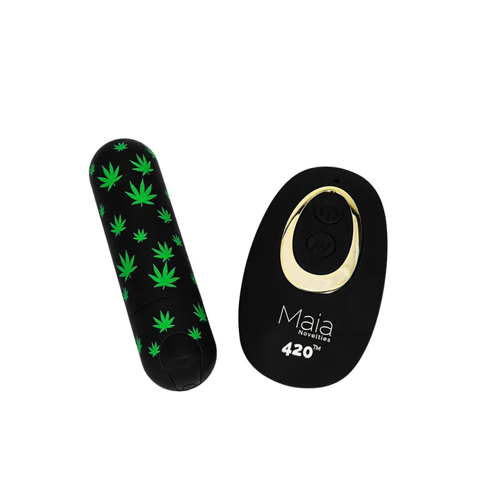 Maia Toys | Maia DATE NIGHT 420 PANTY VIBE with Bullet and Remote Black - S/M or L/XL