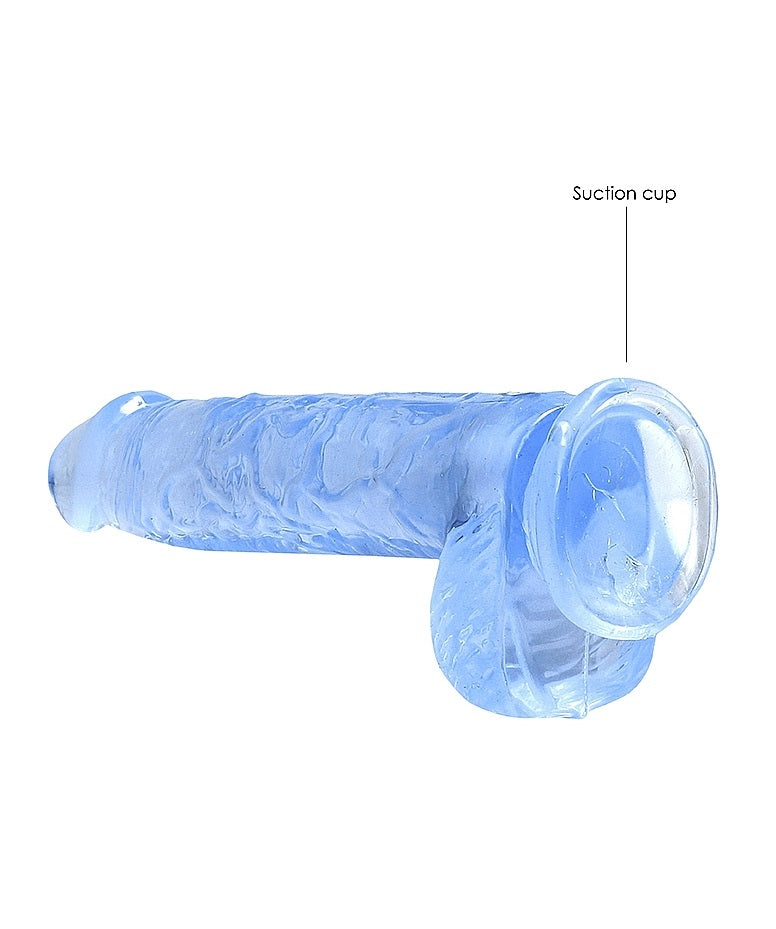 Shots Toys | REALROCK Crystal Clear 6"/15cm Realistic Dildo with Balls Blue