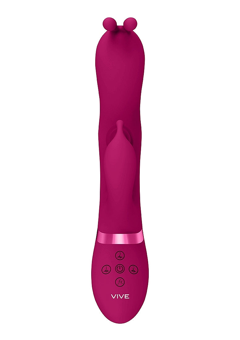 Shots Toys | VIVE Gada Bunny Ear G-Spot & Pulse Wave Shaft Rabbit Vibrator Pink