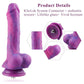 Hismith 8.38" Purple Vibrating Silicone Dildo w Remote (KlicLok)