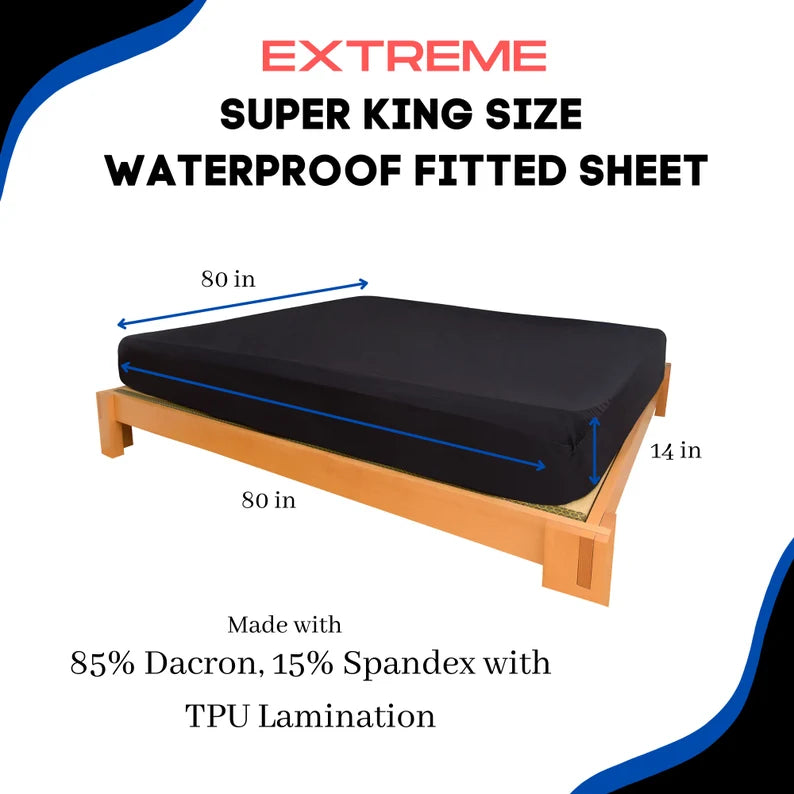 Eroticgel Waterproof Fitted Sheet Extreme Edition Black Nuru Massage Super King