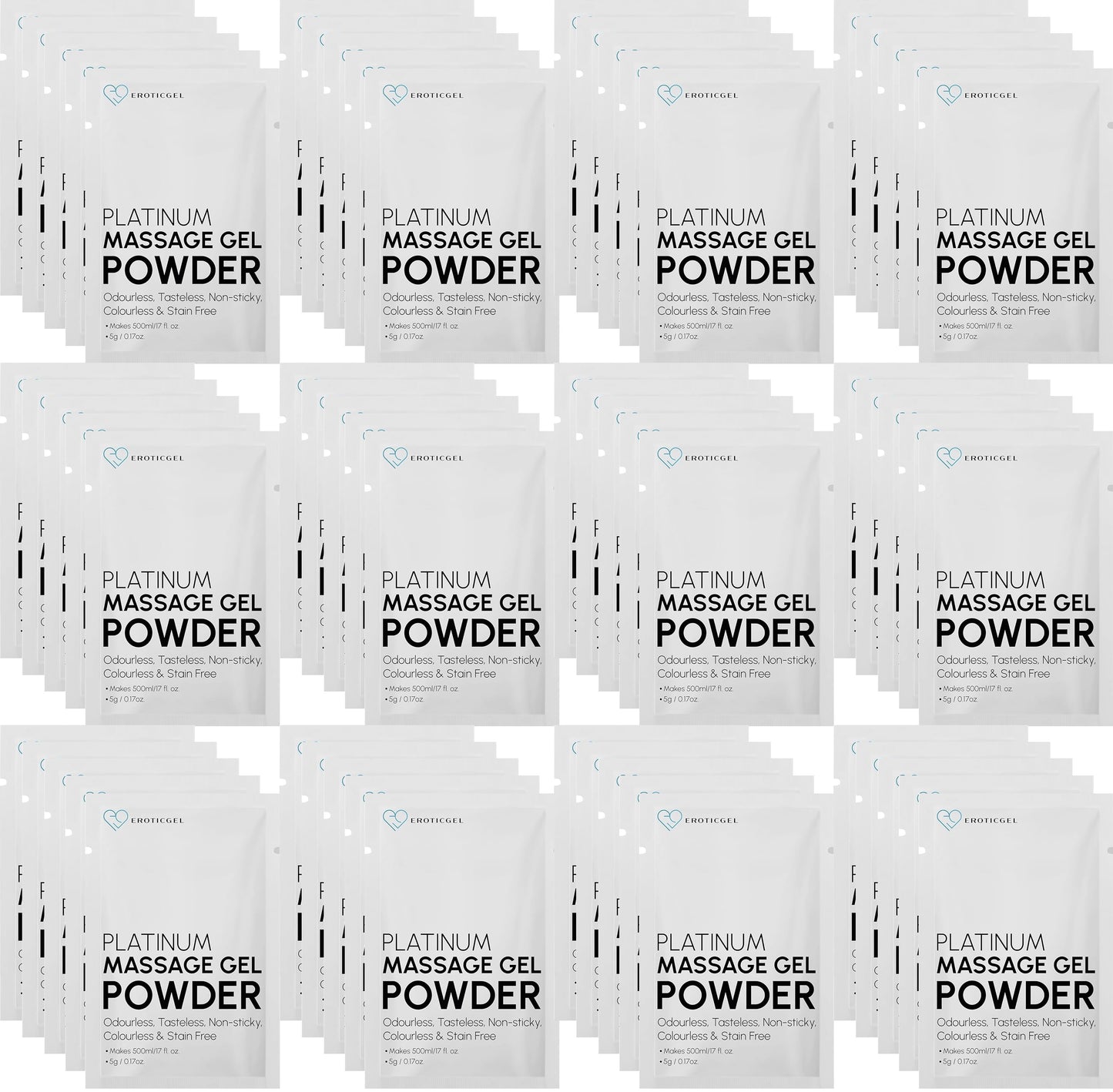 Eroticgel | Nuru Massage Powder 5g Travel Sample White Sachets - Makes 250ml Gel - NEW LOOK SACHETS