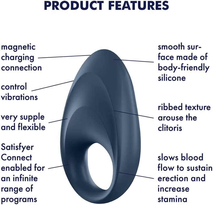 Satisfyer Mighty One Vibrating Cockring Cock Ring w App Control