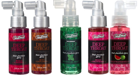 Doc Johnson GoodHead Deep Throat Spray Cherry/Cinn/Mint/Straw/Watermelon 5x59ml - 5 Pack