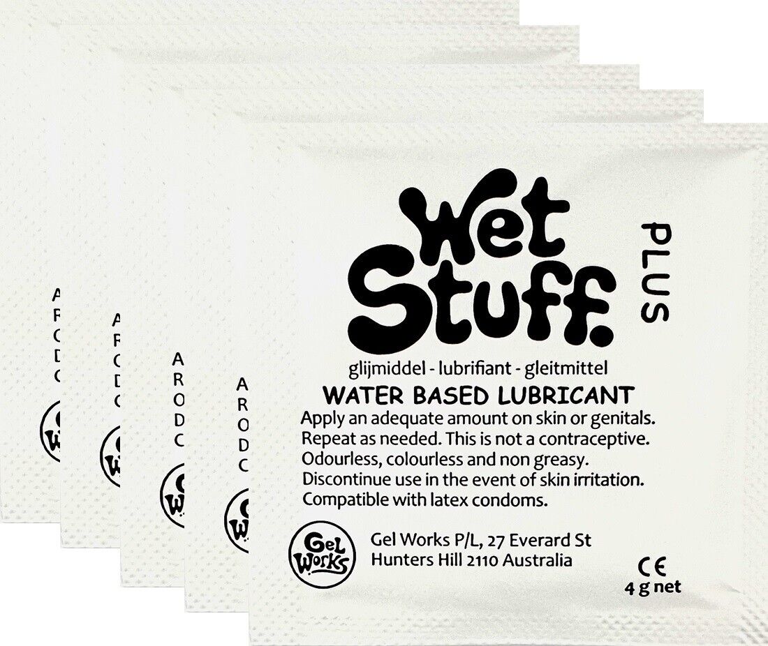 Wet Stuff Plus Water Based Lubricant Sample Travel Sachets 4g (100 Pack)