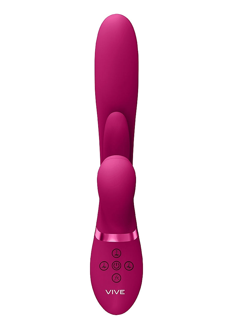 Shots Toys | VIVE Ena Thrusting G-Spot Vibrator w Flapping Tongue & Air Wave Pink