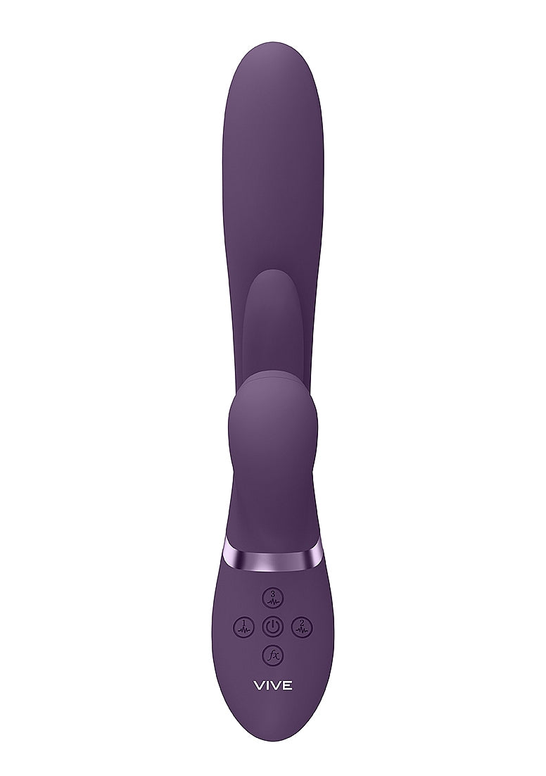 Shots Toys | VIVE Ena Thrusting G-Spot Vibrator w Flapping Tongue & Air Wave Purple