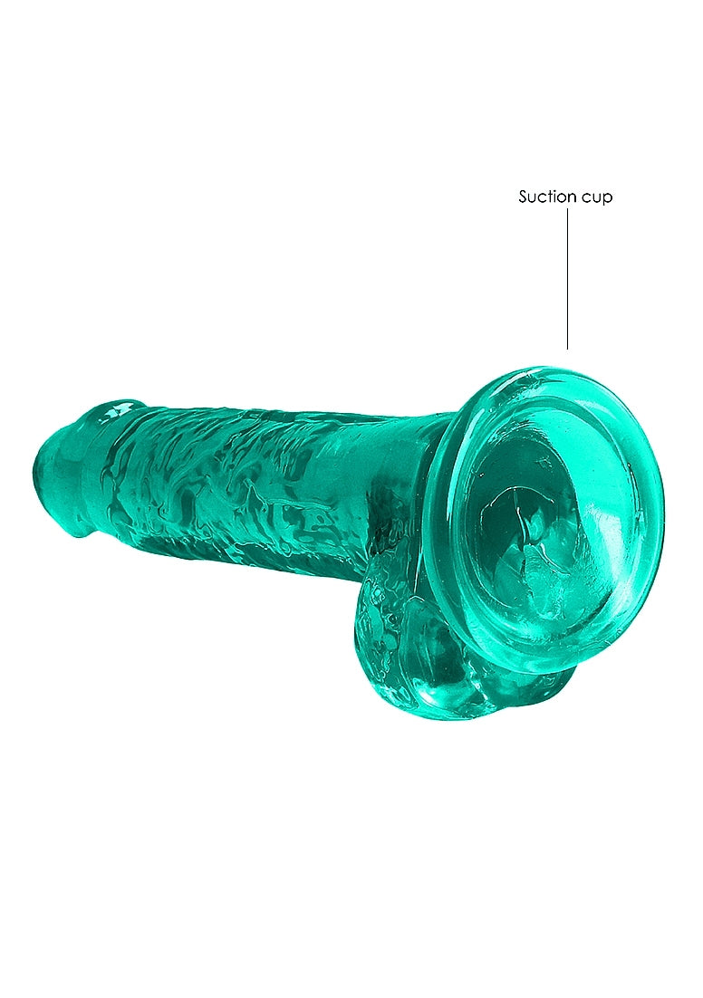 Shots Toys | REALROCK Crystal Clear 7"/17cm Realistic Dildo with Balls Turquoise