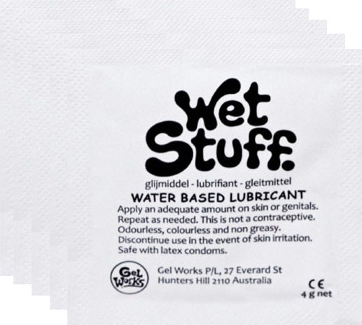 Wet Stuff Plain with Vitamin E Water Based Lubricant Sachets 4g (100 Pack)