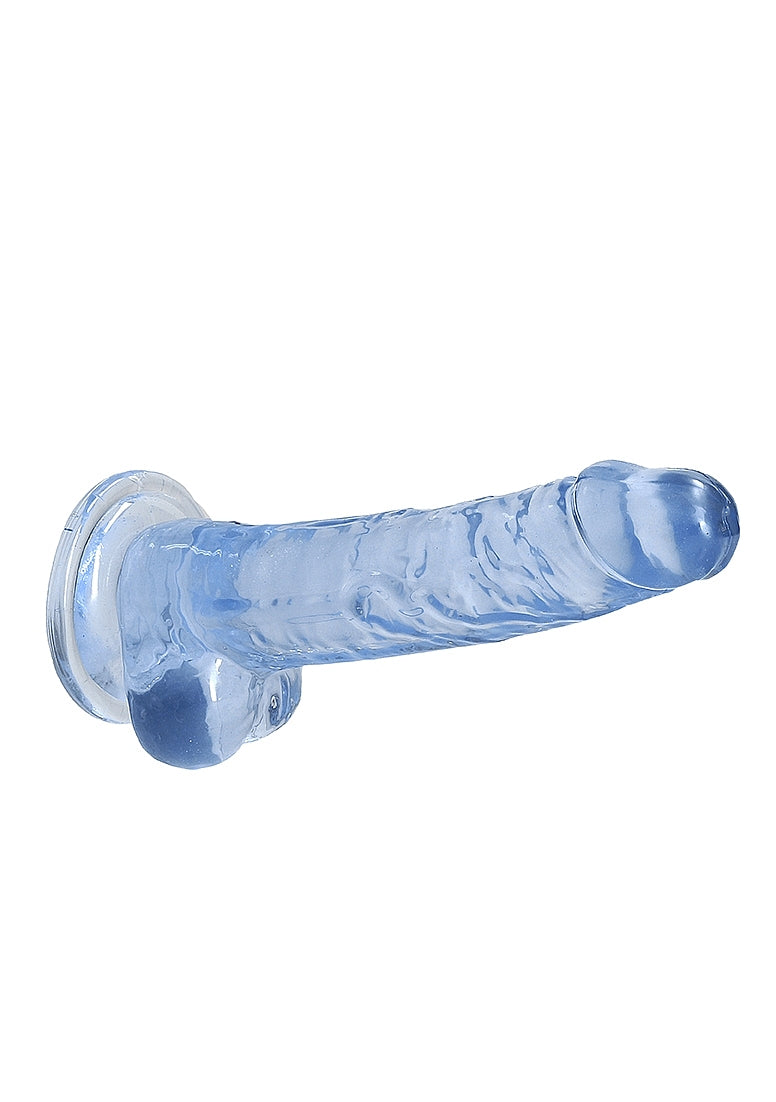 Shots Toys | REALROCK Crystal Clear 7"/17cm Realistic Dildo with Balls Blue