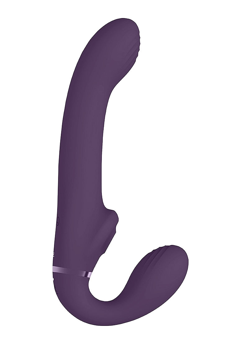 Shots Toys | VIVE AI Dual Vibrating & Air Wave Tickler Strapless Strap-On Purple