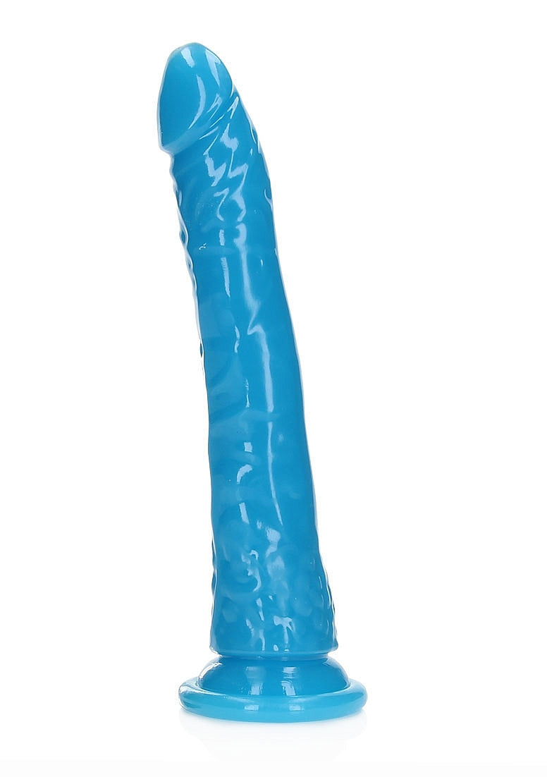 Shots Toys | REALROCK 28cm Slim Glow in the Dark Neon - Blue (10") Dildo Dong