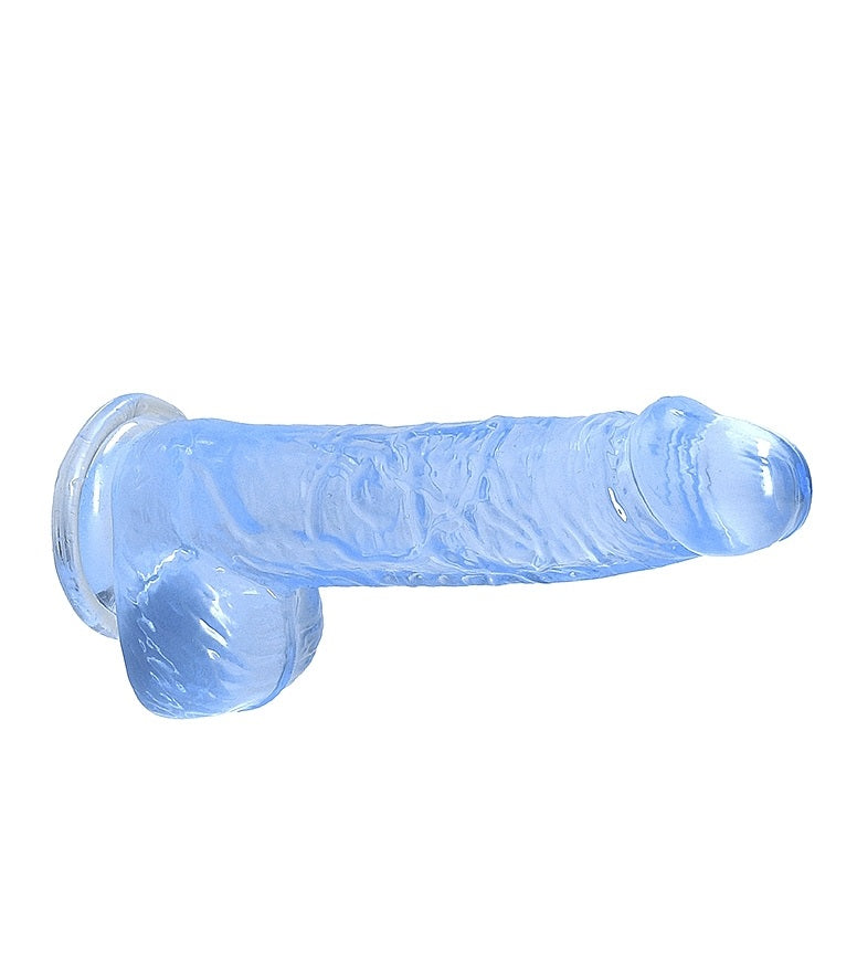 Shots Toys | REALROCK Crystal Clear 6"/15cm Realistic Dildo with Balls Blue