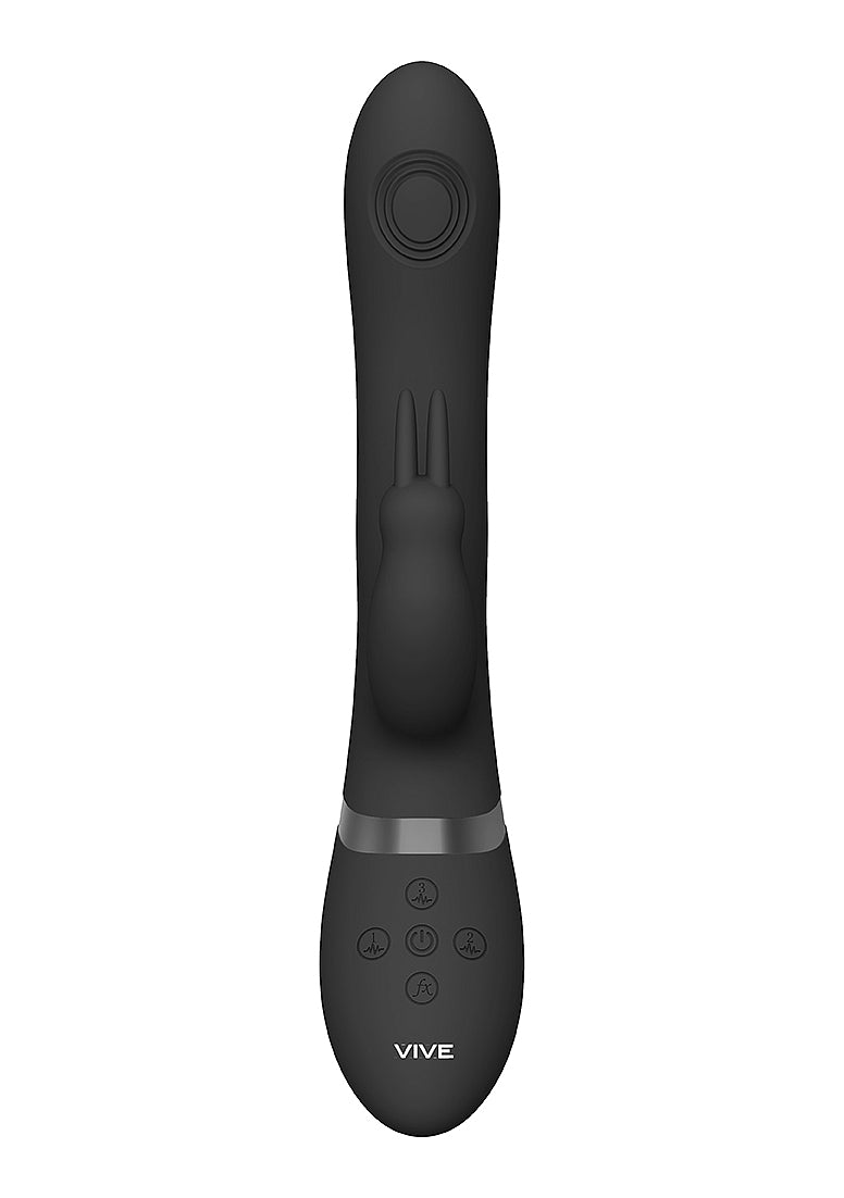 Shots Toys | VIVE Rini Pulse Wave Double Penetration Rabbit Vibrator Black