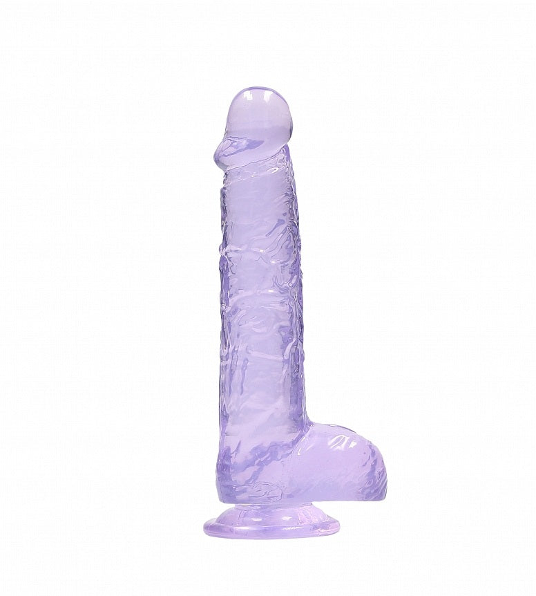 Shots Toys | REALROCK Crystal Clear 6"/15cm Realistic Dildo with Balls Purple